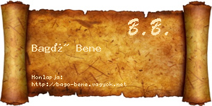 Bagó Bene névjegykártya